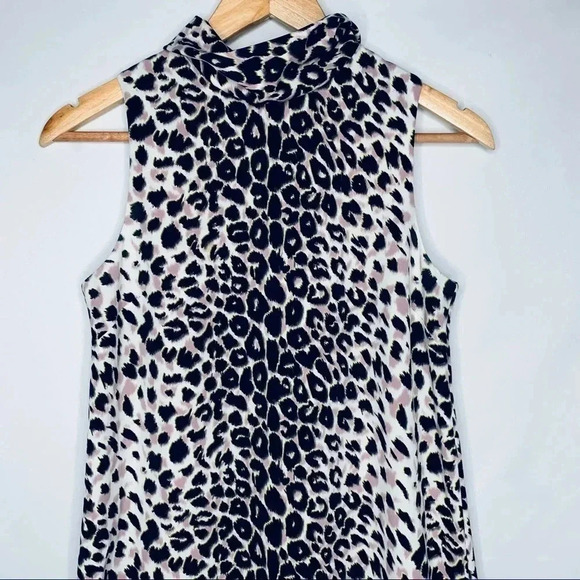TOPSHOP Leopard Print Sleeveless Tunic Dress Size 4 - Picture 6 of 13
